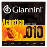 Ficha técnica e caractérísticas do produto Encordoamento Giannini GESWAM .010/.050 para Violão Aço