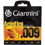 Ficha técnica e caractérísticas do produto Encordoamento Giannini Violão Aço Acústico 009 Geswal