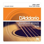 Ficha técnica e caractérísticas do produto Encordoamento para Violao ACO EJ15 EXTRA LIGTH Bronze - Daddario