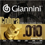 Ficha técnica e caractérísticas do produto Encordoamento para Violão Aço Giannini Cobra 010