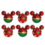 Ficha técnica e caractérísticas do produto Enfeite de Natal Bolas Vermelha Verde Dourada do Mickey - Di - Disney