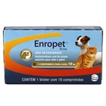 Ficha técnica e caractérísticas do produto Enropet 50mg Enrofloxacina Cães e Gatos 10 Comprimidos - Ceva