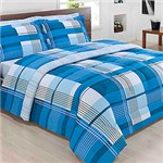 Ficha técnica e caractérísticas do produto Enxoval Cama Casal Alvorada Azul 7 Peças - Casa & Conforto