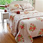 Ficha técnica e caractérísticas do produto Enxoval Cama Casal Rosas Vermelhas 7 Peças - Casa & Conforto