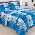 Ficha técnica e caractérísticas do produto Enxoval Cama King Alvorada Azul 7 Peças - Casa & Conforto