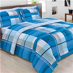 Ficha técnica e caractérísticas do produto Enxoval Cama Queen Alvorada Azul 7 Peças - Casa & Conforto