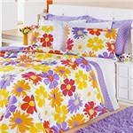 Ficha técnica e caractérísticas do produto Enxoval Cama Queen Edredom Ipanema Gerbera 7 Peças - Enxovais Aquarela