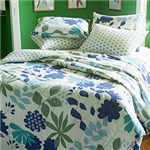 Ficha técnica e caractérísticas do produto Enxoval Cama Solteiro Dalia Azul 5 Peças - Casa & Conforto