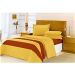 Enxoval Cama Solteiro Essencial 3 Peças Laranja/Amarelo - Enxovais Aquarela