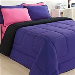 Ficha técnica e caractérísticas do produto Enxoval Solteiro City Home Rosa/Preto/Roxo 5 Peças