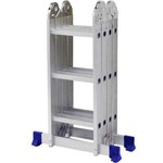 Ficha técnica e caractérísticas do produto Escada 4x3 12 Degraus Multifuncional Articulada Plataforma 150kg - Mor