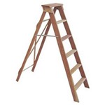 Ficha técnica e caractérísticas do produto Escada Abrir Madeira 10 Degraus Alt.2,40m - 100kg
