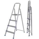 Ficha técnica e caractérísticas do produto Escada Alumínio 4 Degraus Uso Doméstico