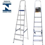 Ficha técnica e caractérísticas do produto Escada Alumínio Doméstica Residencial 07 Degraus (Mor)