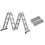 Ficha técnica e caractérísticas do produto Escada Articulada 16 Degraus 4x4 Multifuncional com Plataforma Mor