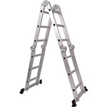 Ficha técnica e caractérísticas do produto Escada Articulada 4x3 Alumínio 14 Posições com 2 Plataformas - BR Home