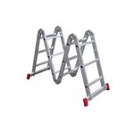 Ficha técnica e caractérísticas do produto Escada Articulada 4x3 em Alumínio com 12 Degraus Prata