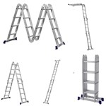 Ficha técnica e caractérísticas do produto Escada Articulada 4x4 com 16 Degraus de Alumínio Botafogo