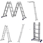 Ficha técnica e caractérísticas do produto Escada Articulada 4x4 com 16 Degraus de Alumínio ESC0293 Botafogo