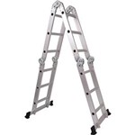 Ficha técnica e caractérísticas do produto Escada Articulada 2 Plataformas 4x3 Alumínio 14 Posições com - 48240 - BR Home