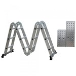 Escada de Alumínio Multifuncional 14 em 1 com Bandeja - 12 Degraus - D178804 - Evolux