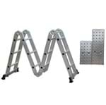 Ficha técnica e caractérísticas do produto Escada de Alumínio Multifuncional 14 em 1 com Plataforma - 12 Degraus - D178804