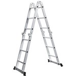 Ficha técnica e caractérísticas do produto Escada de Alumínio Multifuncional 3x4 12 Degraus Isadora Design Cinza