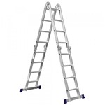 Ficha técnica e caractérísticas do produto Escada Dobrável 4x4 Alumínio 16 Degraus AM0116D - Pelegrin
