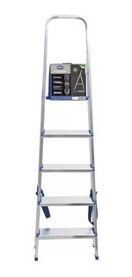 Ficha técnica e caractérísticas do produto Escada Doméstica de Alumínio 5 Degraus Dobrável Mor