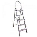 Ficha técnica e caractérísticas do produto Escada Domestica de Aluminio 5 Degraus Real Escada - Real Escadas