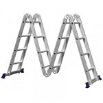 Ficha técnica e caractérísticas do produto Escada Multifuncional com Plataforma 4x4 16 Degraus 5134 - Mor