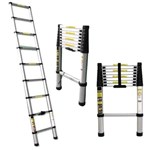 Ficha técnica e caractérísticas do produto Escada Telescópica Alumínio 2,6m 8 Degraus - Bel Fix