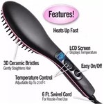 Ficha técnica e caractérísticas do produto Escova Alisadora Mágica Efeito Chapinha Cabelos Hair Eletrica 230º LCD