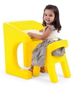 Ficha técnica e caractérísticas do produto Escrivaninha com Cadeira Amarela Xalingo