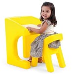 Ficha técnica e caractérísticas do produto Escrivaninha Infantil Amarela com Cadeira - Xalingo