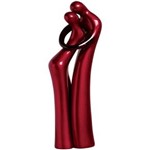 Ficha técnica e caractérísticas do produto Escultura de Cerâmica Casal Amoroso - Vermelho