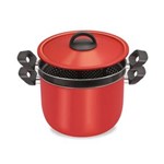 Ficha técnica e caractérísticas do produto Espagueteira Vermelha 2 em 1 Alumínio - Dona Chefa - Vermelho Carne