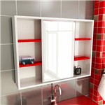 Ficha técnica e caractérísticas do produto Espelheira de Banheiro 22 Retangular 80 Cm Branco Vermelho - Tomdo