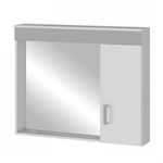Ficha técnica e caractérísticas do produto Espelheira para Banheiro 1 Porta Madri MGM Móveis Cinza/Branco