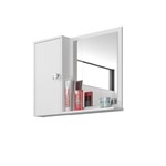 Ficha técnica e caractérísticas do produto Espelheira para Banheiro 1 Porta 2 Prateleiras Gênova Móveis Bechara Branco