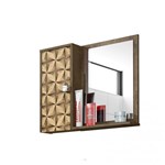 Ficha técnica e caractérísticas do produto Espelheira para Banheiro 1 Porta 2 Prateleiras Gênova Móveis Bechara Madeira Rústica/3D