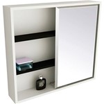 Ficha técnica e caractérísticas do produto Espelheira para Banheiro 1502 (60x58x15cm) Branco/Preto - Tomdo