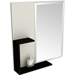 Espelheira para Banheiro 1505 (60x60x12cm) Branco/Preto - Tomdo