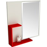 Ficha técnica e caractérísticas do produto Espelheira para Banheiro 1506 (60x58x12cm) Branco/Vermelho - Tomdo