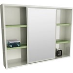 Ficha técnica e caractérísticas do produto Espelheira para Banheiro 1537 (60x80x15cm) Branco/Verde - Tomdo