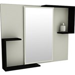 Ficha técnica e caractérísticas do produto Espelheira para Banheiro 1577 (60x78x12cm) Branco/Preto - Tomdo