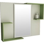Ficha técnica e caractérísticas do produto Espelheira para Banheiro 1578 (60x78x12cm) Branco/Verde - Tomdo