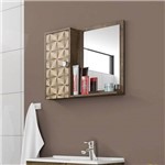 Espelheira para Banheiro Gênova Madeira Rústica / Madeira 3d - Móveis Bechara