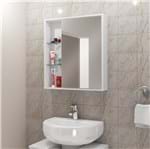 Ficha técnica e caractérísticas do produto Espelheira para Banheiro Madeira Branco 62,5x54x12,5cm Sobrepor Miami Móveis Bechara