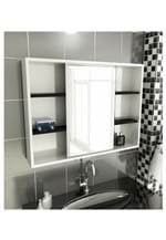 Ficha técnica e caractérísticas do produto Espelheira para Banheiro Modelo 22 80 Cm Branca e Preta Tomdo